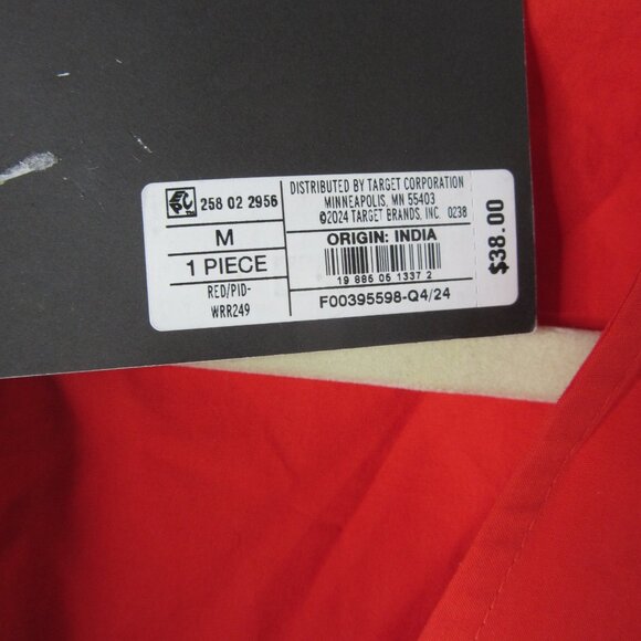 Future Collective Blouse Red Cotton Poplin Eyelet Long Sleeve Size Medium NWT - Picture 6 of 13